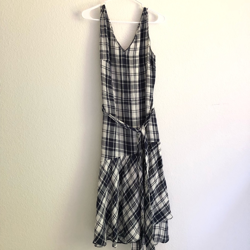 Nordstrom Signature Navy/White Plaid Dress